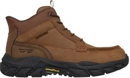 Men's Skechers Slip-Ins Work 6 Inch Composite Toe Santoro shown in Brown (Brown)