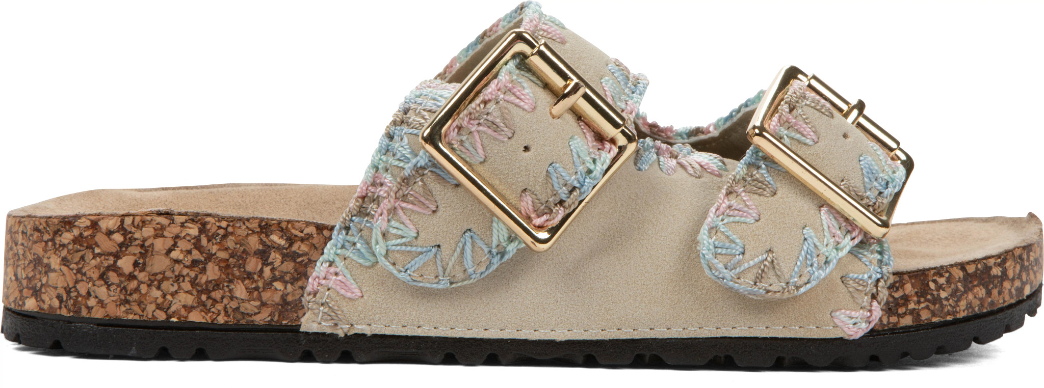Girl's Mia Little Bleu 2 Buckle Slide shown in Tan (Tan)