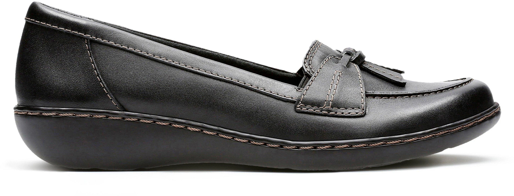 Women's Clarks Ashland Bubble Loafer shown in Black (Black)