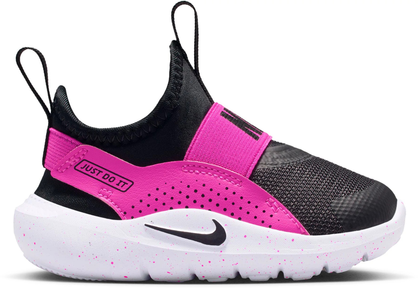 Toddler Girl's Nike Flex Runner 4 Laser shown in Fuchsia/Black/White (Multicolor)
