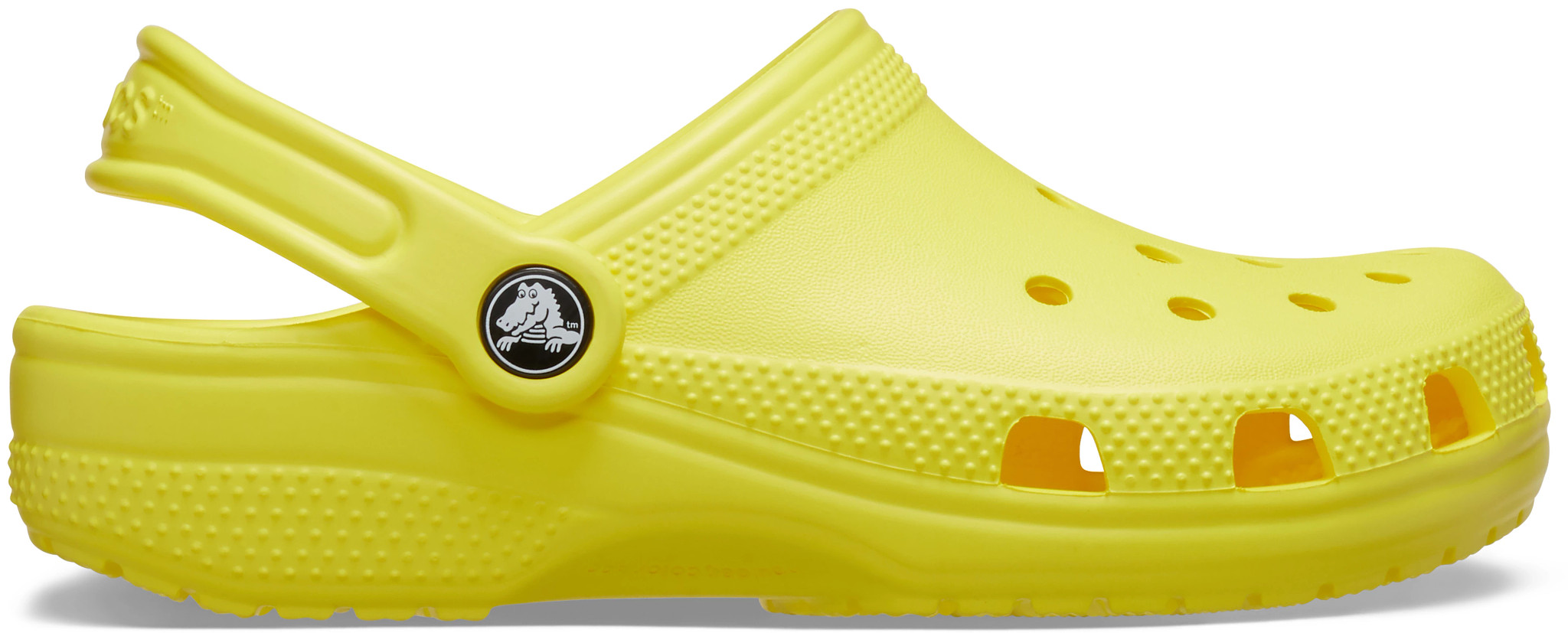 Boy's Crocs Classic Clog shown in Cyber Yellow (Yellow)