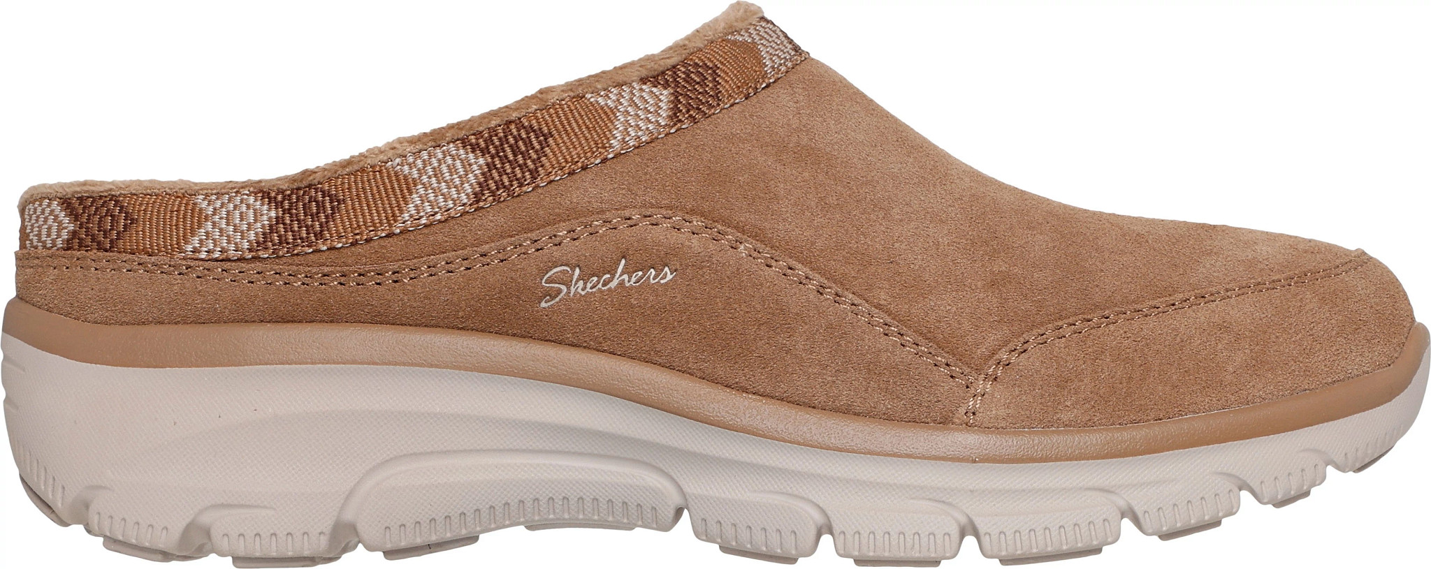 Women's Skechers Easy Going Clog shown in Tan (Tan)