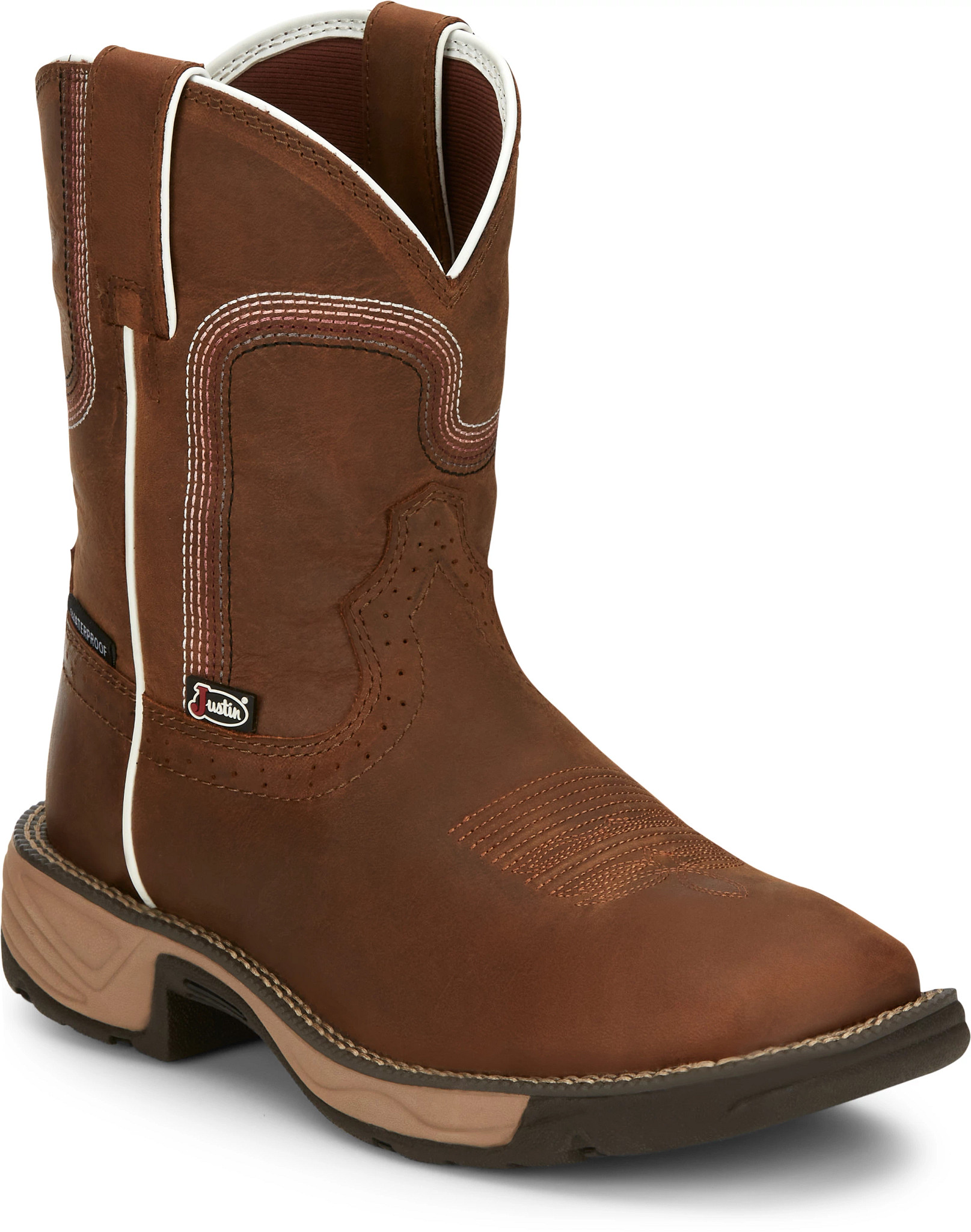 Justin Original Workboots Womens Stampede Rush 11 Inch Waterproof Steel Toe Work Work Safety Shoes Casual Brown 