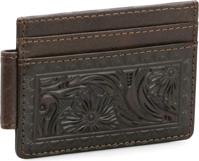 Justin Men's Card Wallet shown in Brown (Brown)