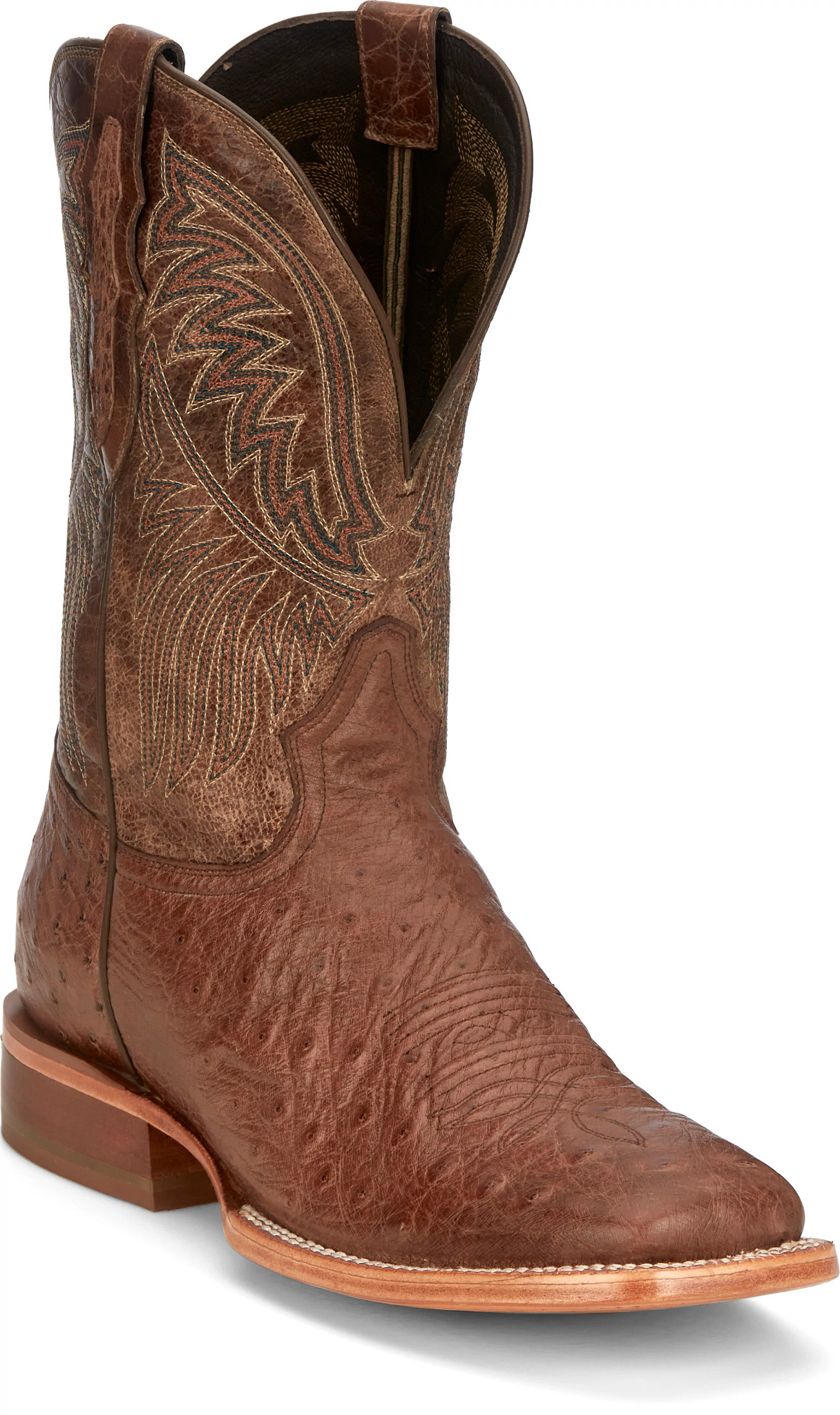 Dark brown ostrich boots best sale