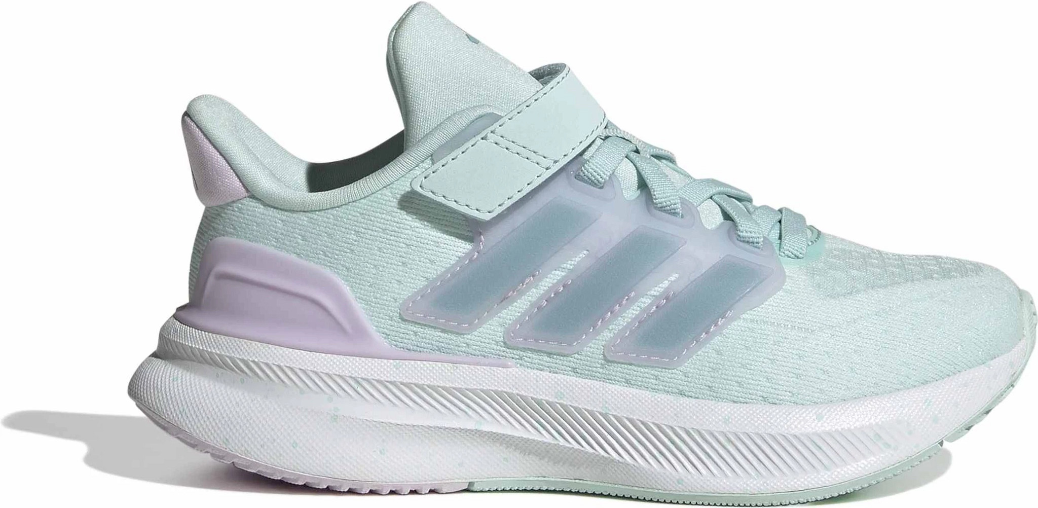 Girl's Adidas Ultra Run 5 El C shown in Minton/Ice Lavender (Blue)