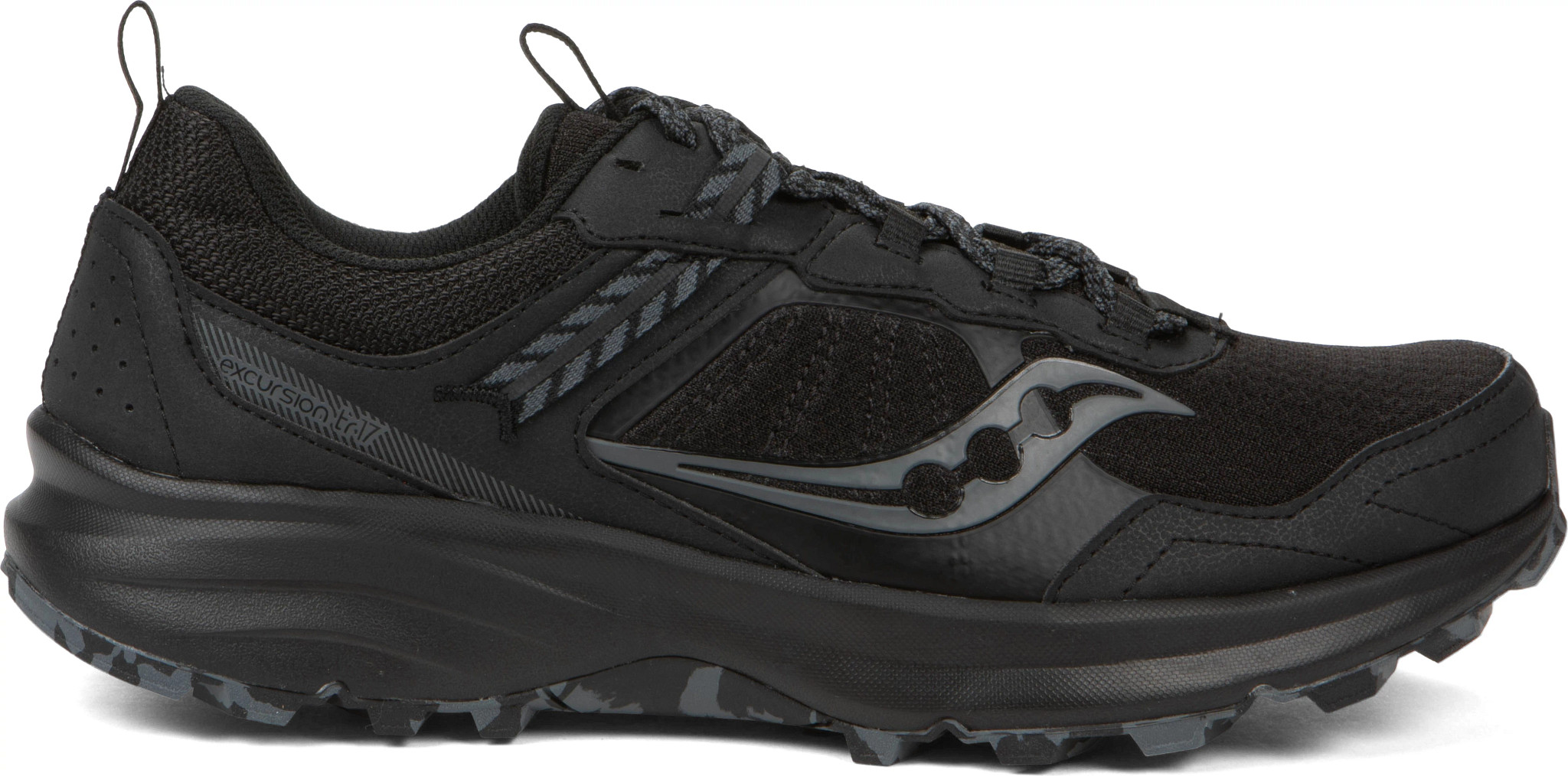 Men's Saucony Excursion Tr 17 Trail Runner shown in Black (Black)