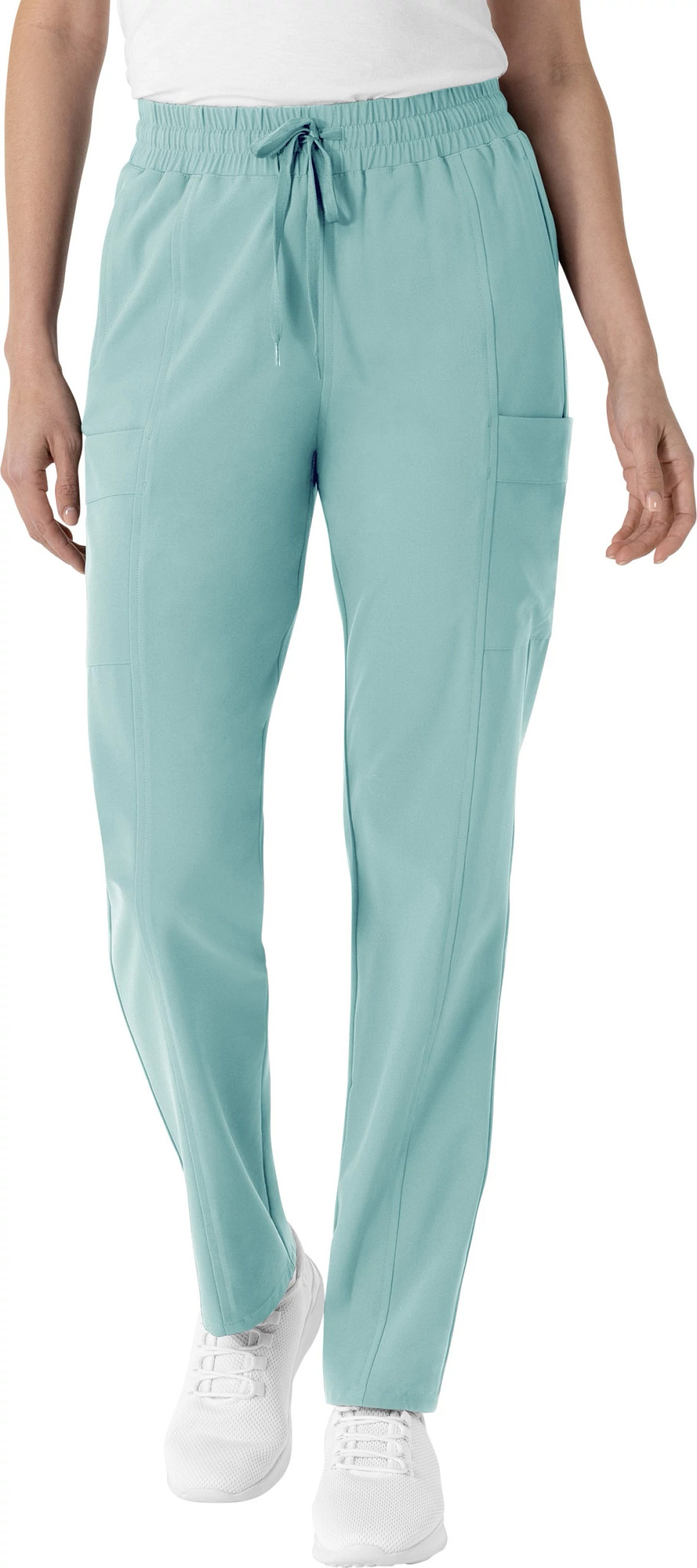 Women's Wonderwink Renew High Waist Tapered Cargo Pant shown in Coastal Blue (Blue)