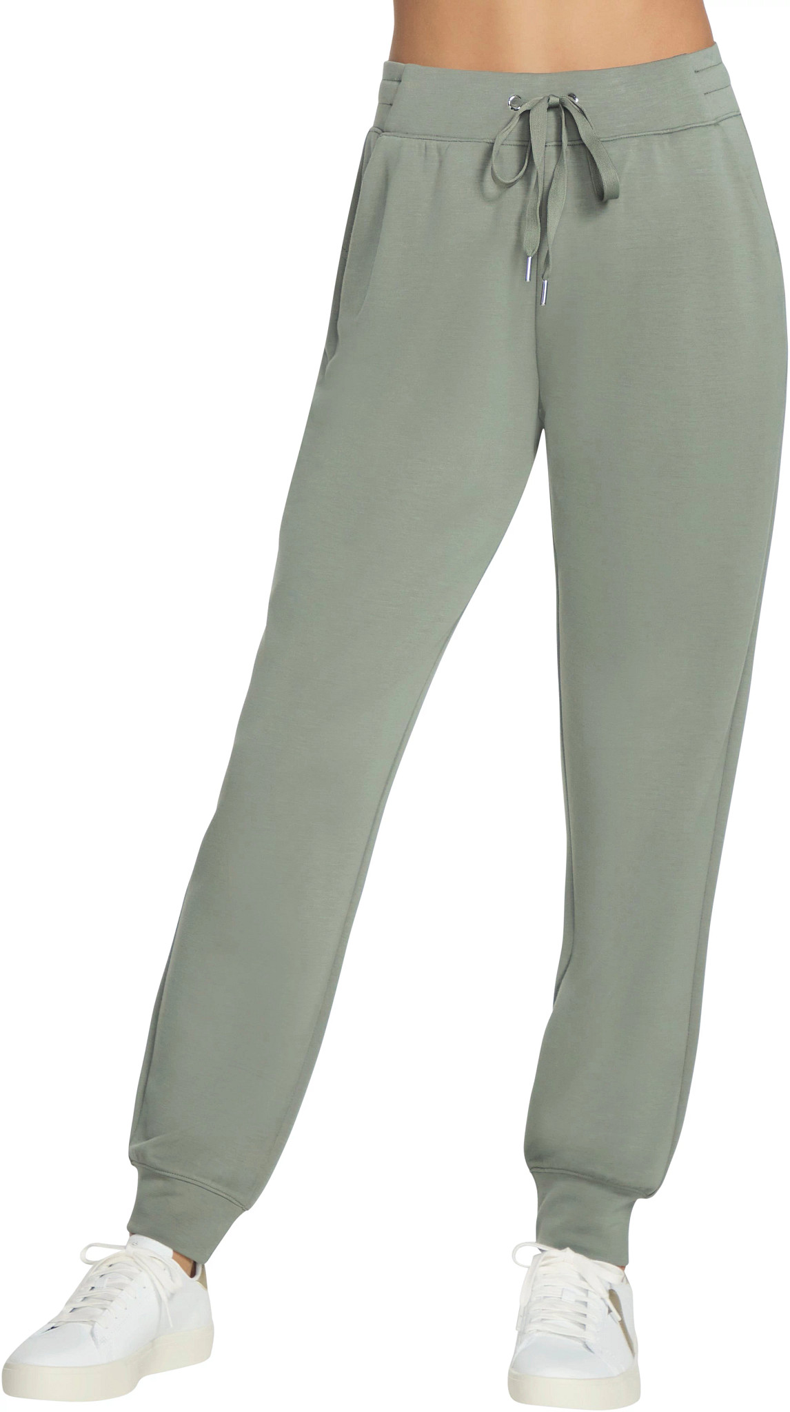 Women's Skechers Skechluxe Elevate Jogger shown in Agave Green (Grey)