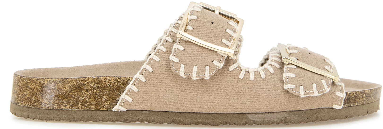 Women's Unionbay Mina Slide shown in Taupe/Cream Trim (Tan)
