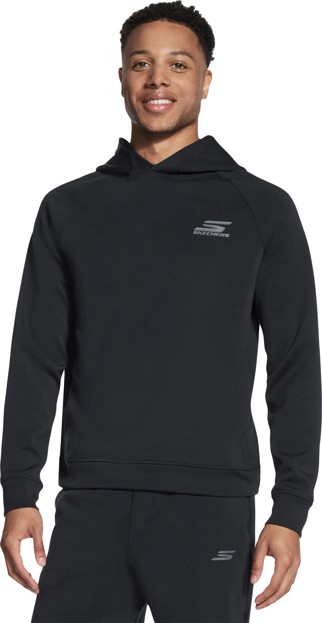 Men's Skechers Skech-Cloud Elevate 2.0 Hoodie shown in Black (Black)