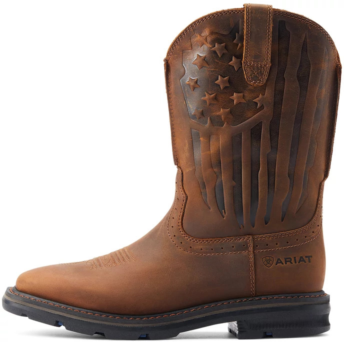 Men's Ariat 11 Inch Sierra Shock Shield Patriot shown in Brown (Brown)
