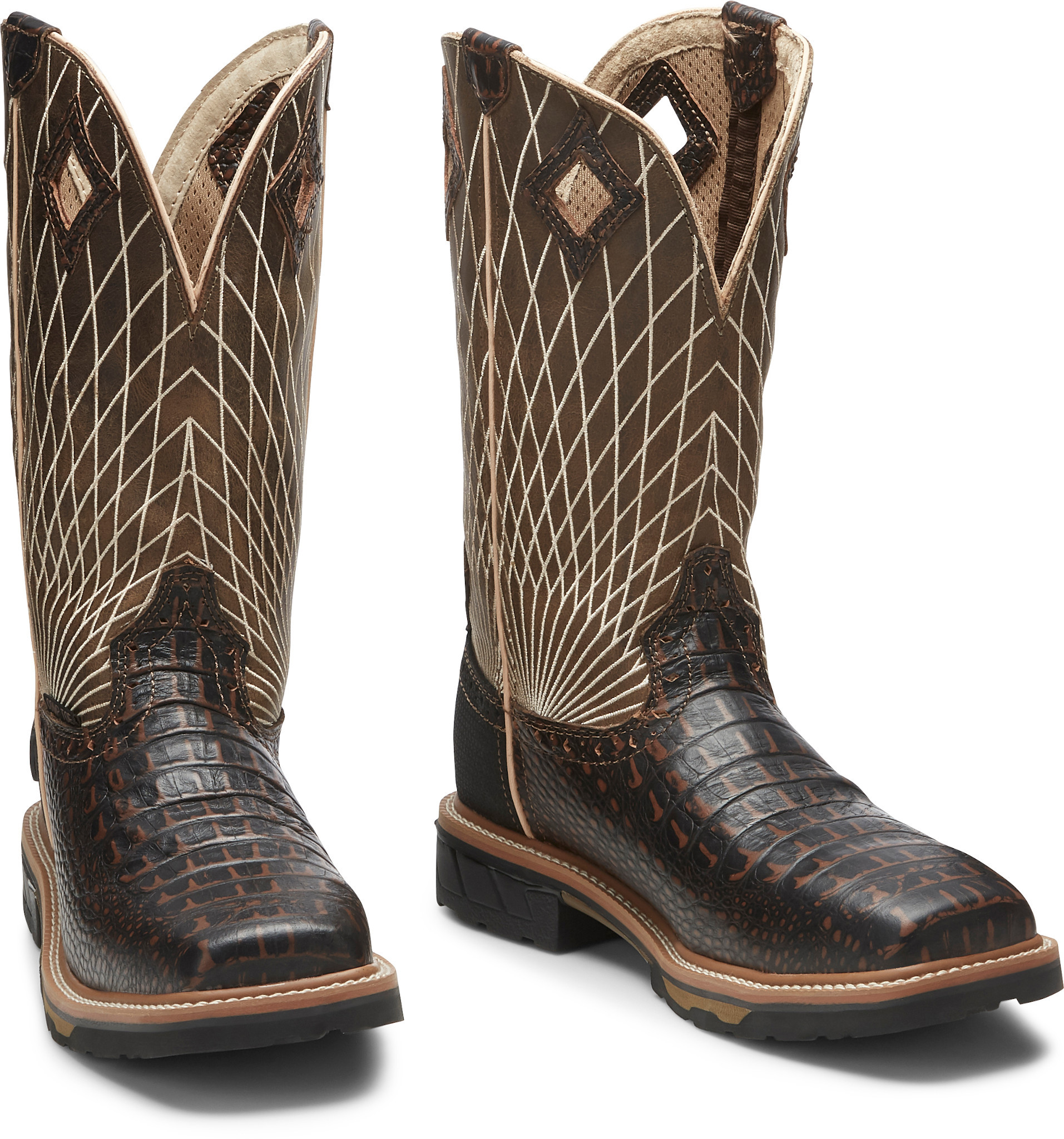 Justin croc print work boots new arrivals