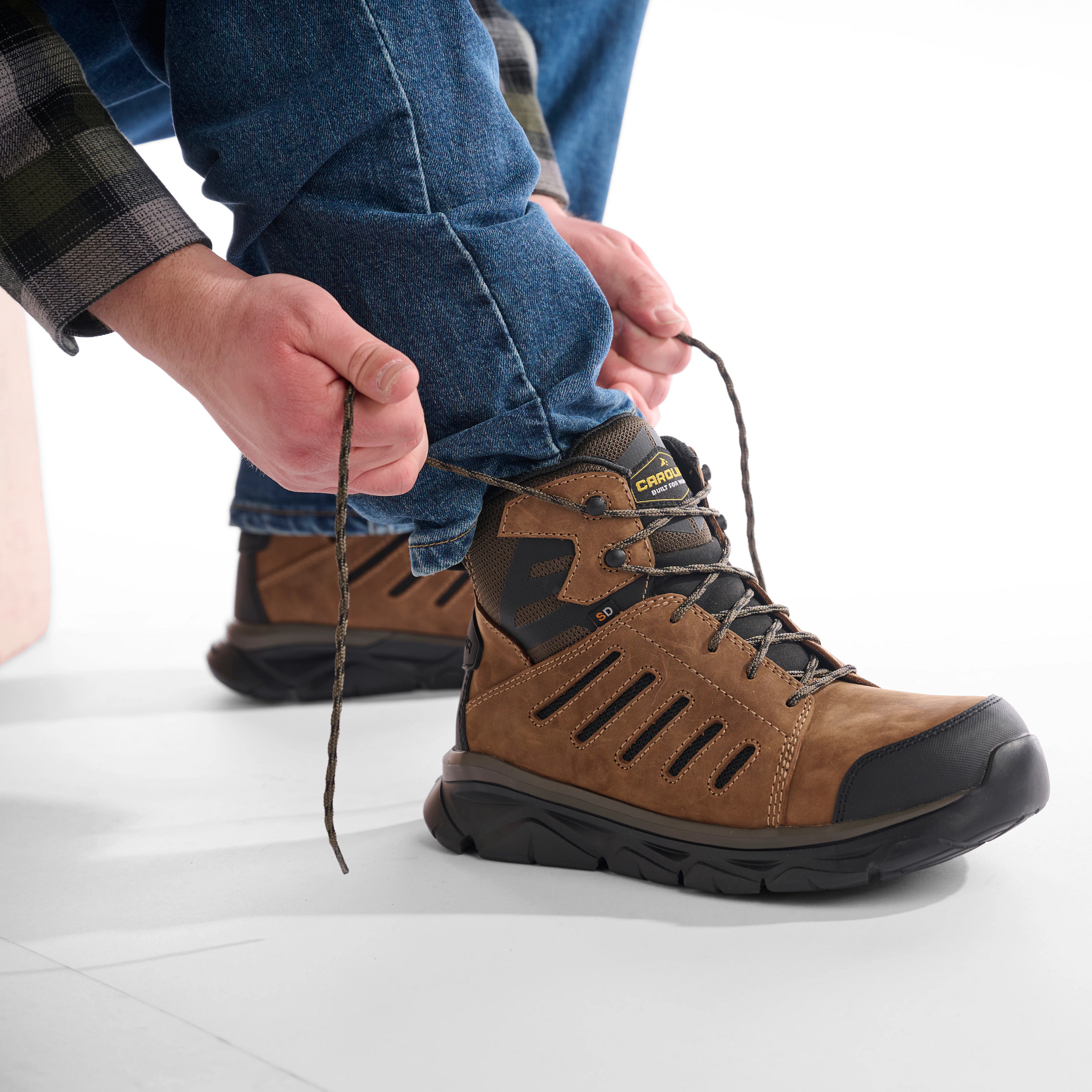 EZ-ON Warehouse Comp Toe shown on model 