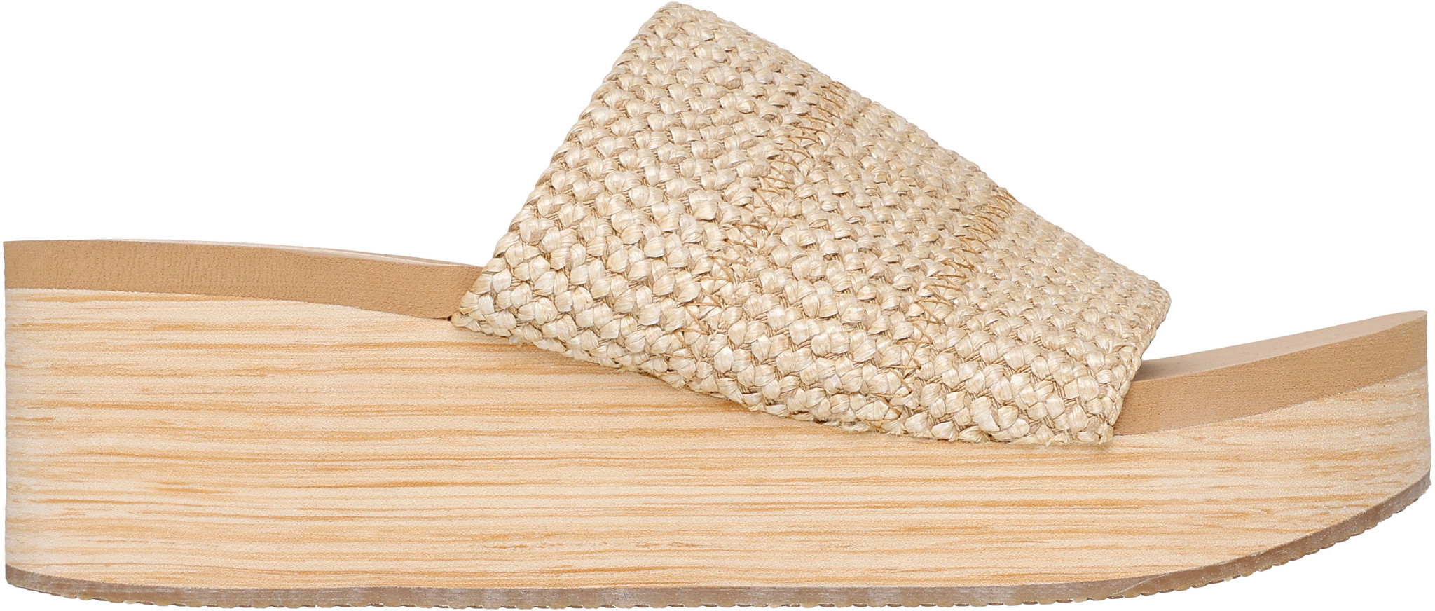 Women's Skechers Cali Summers Salt Spray Slide shown in Natural (Tan)