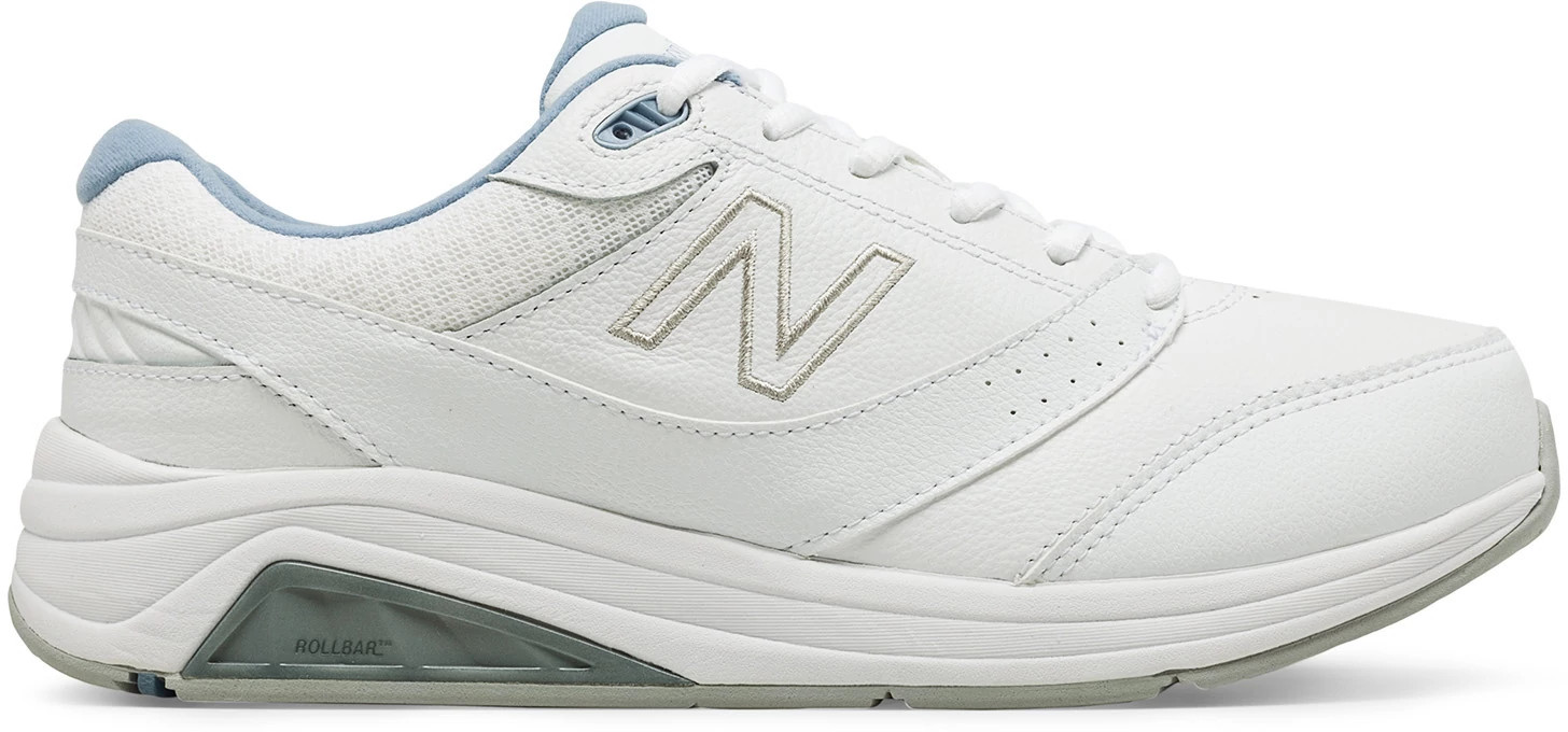 Women's New Balance 928 Motion Control Walker shown in White/Blue (White)