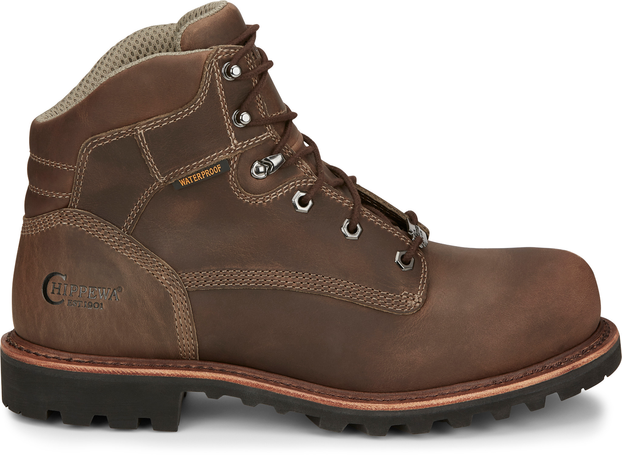 Men's Chippewa 6 Inch Waterproof Composite Toe Eh Bolville shown in Brown (Brown)