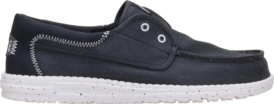 Men's Hey Dude Wally Cru shown in Black White (Black)