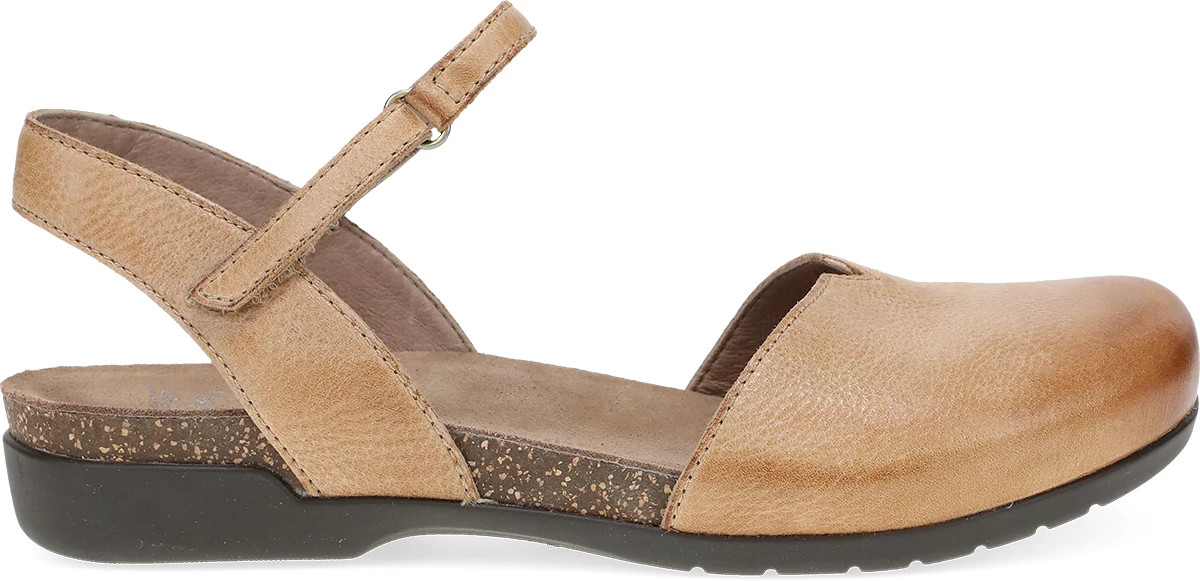 Women's Dansko Rowan shown in Honey Distressed (Brown)