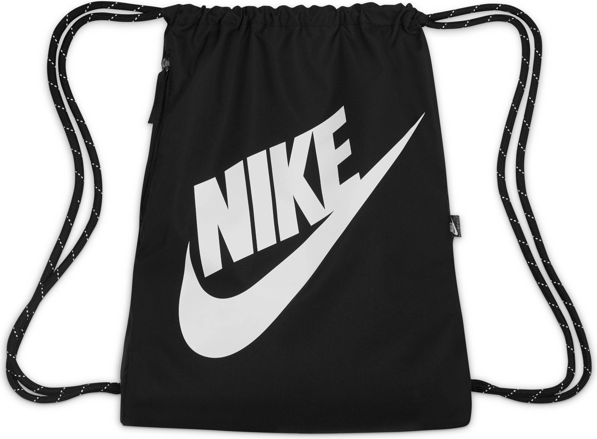 Unisex Nike Heritage Gymsack shown in Black/White (Black)