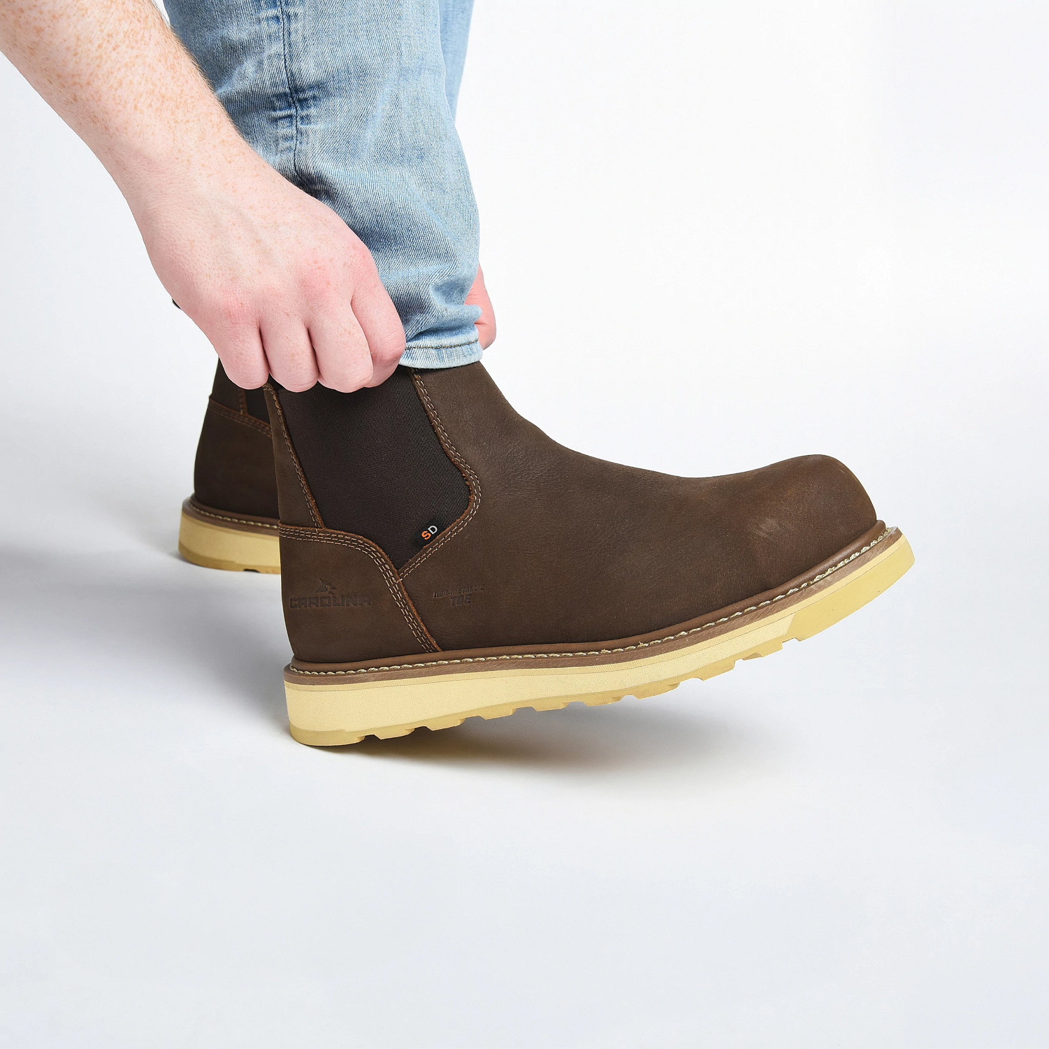 Gruntz 6" Comp Toe Chelsea shown on model 