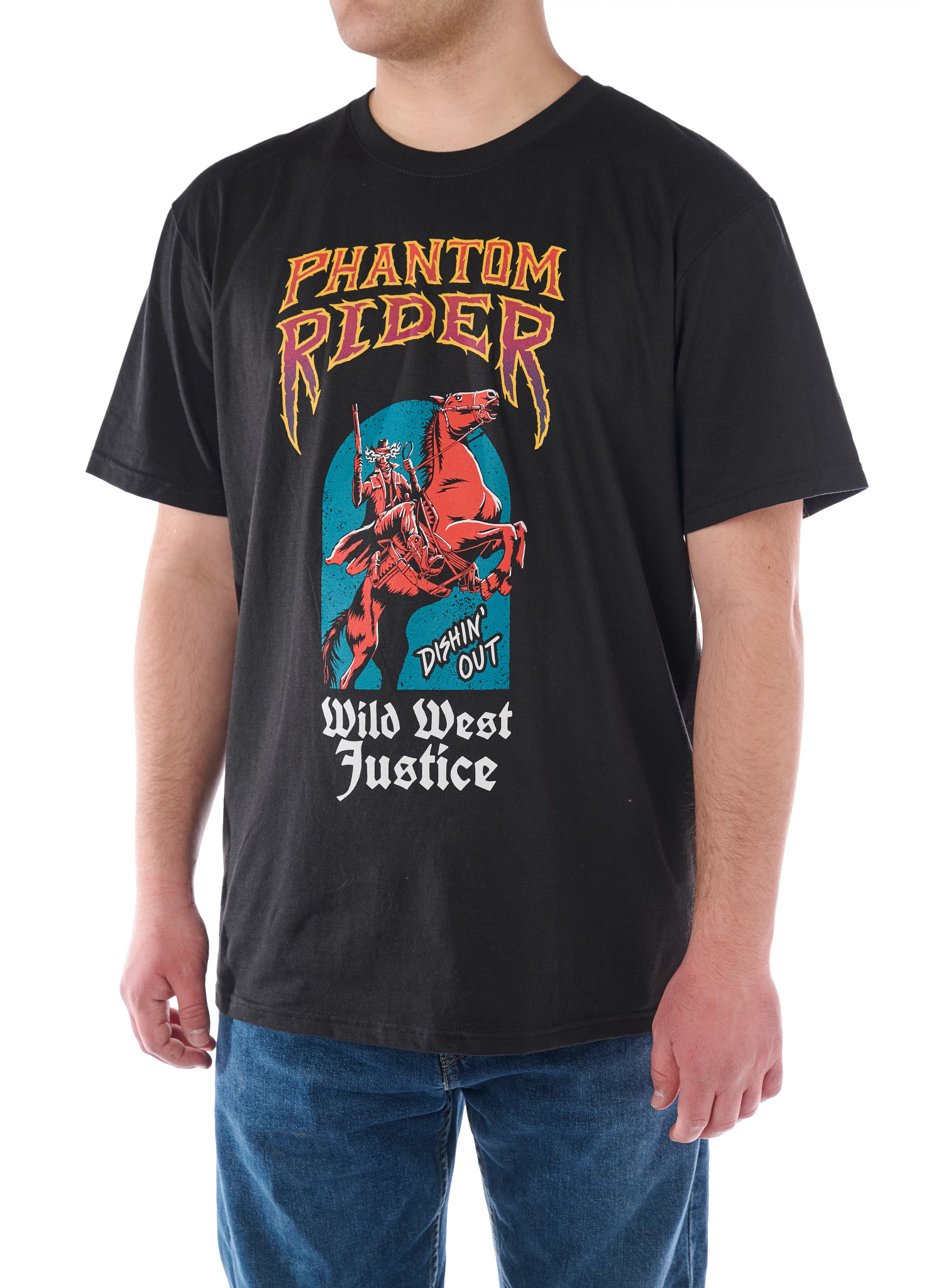 Wild West Justice T-Shirt shown in Black (Black)