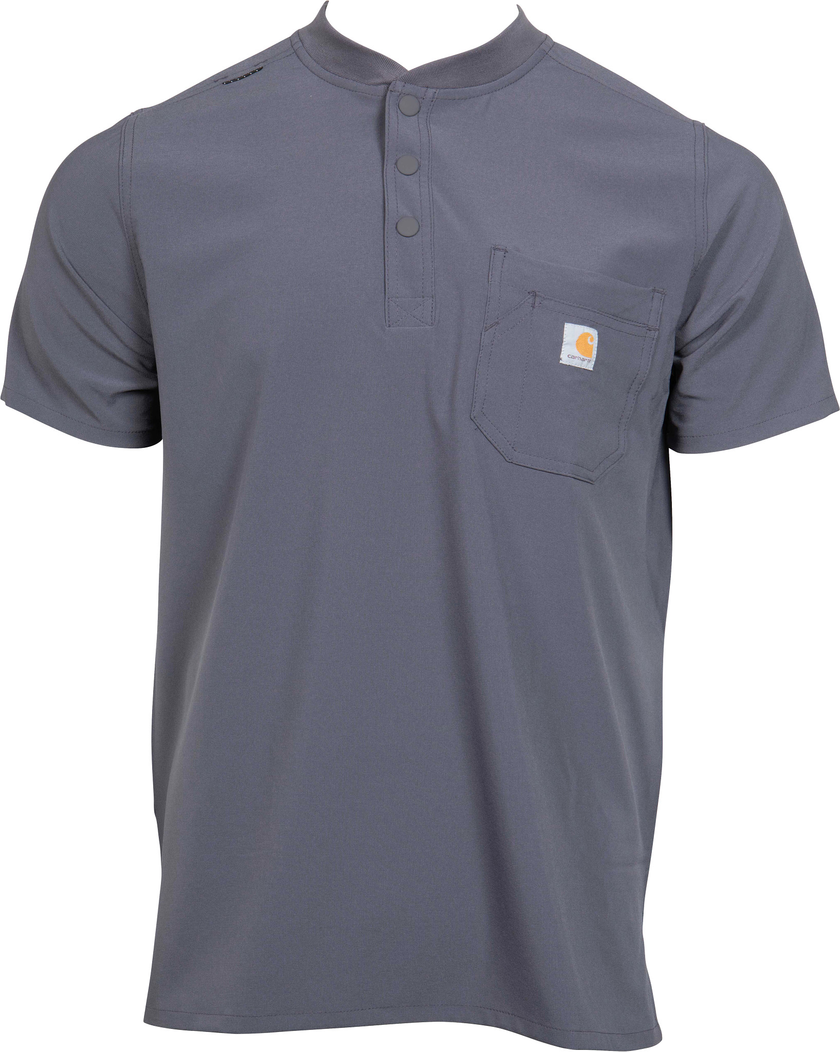 Men's Carhartt Force Cross-Flex Henley shown in Pewter (Grey)