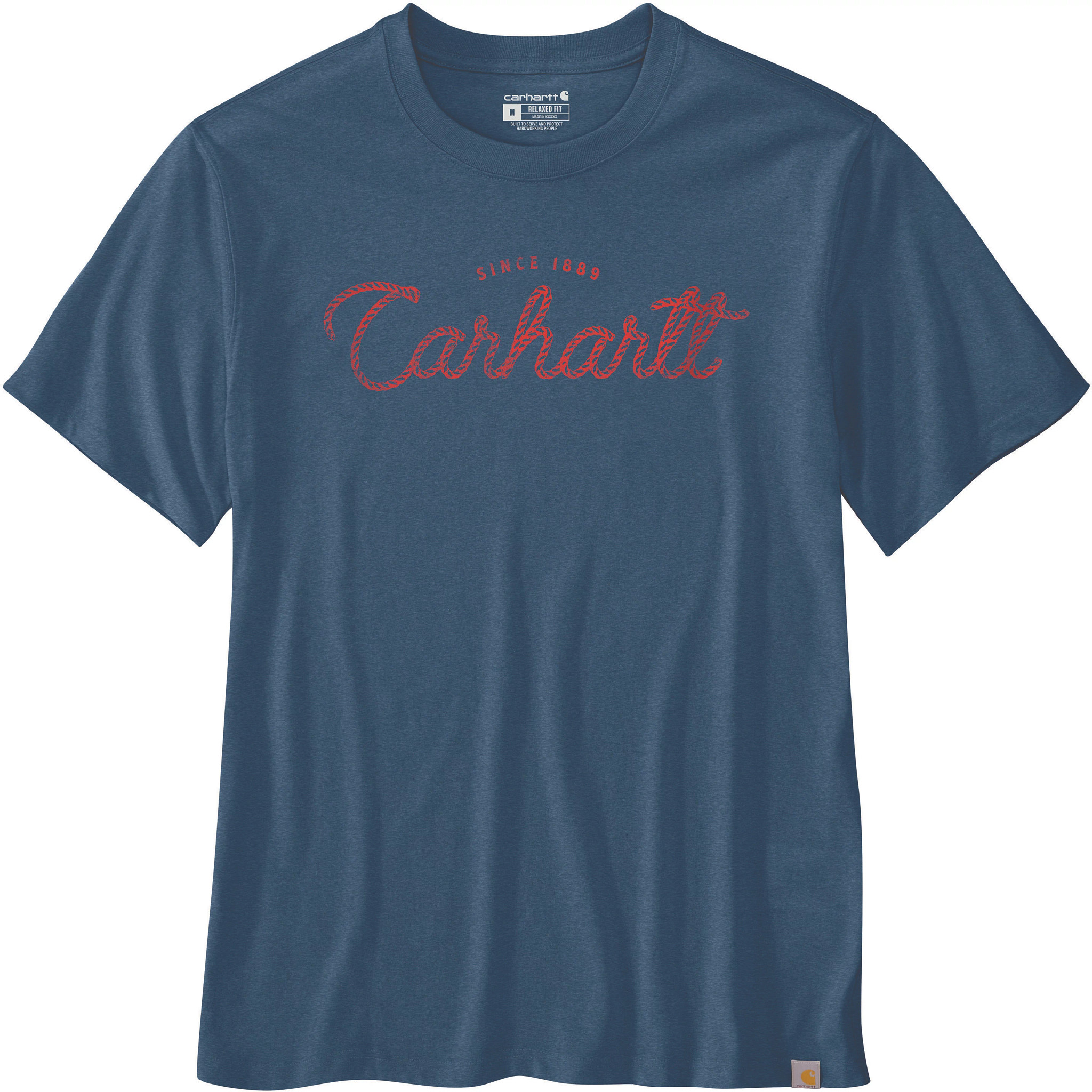 Men's Carhartt Lightweight Short Sleeve Script Graphic T-Shirt shown in Deep Ocean (Blue)
