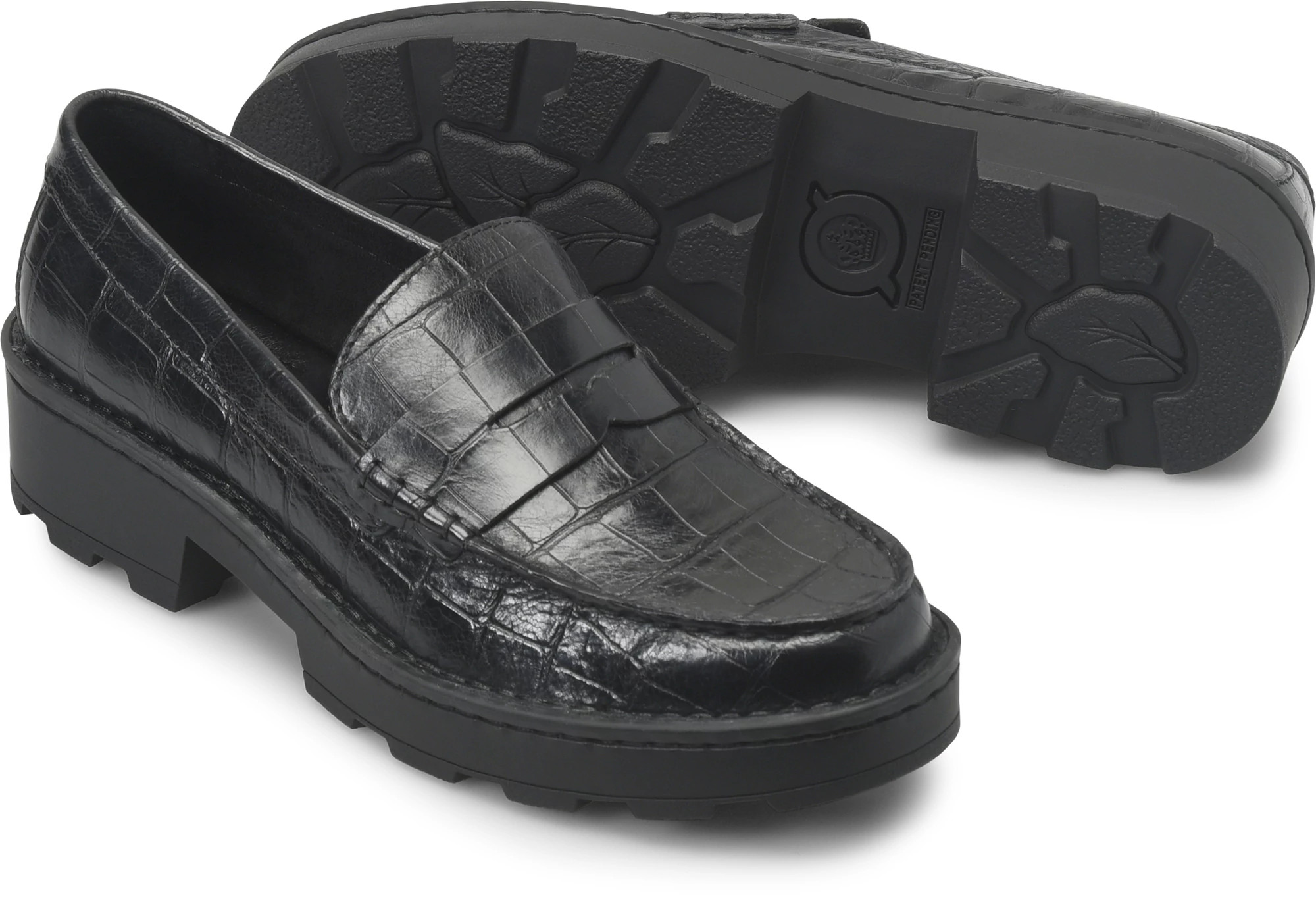 Carrera se muestra en la Black Croc Embossed (Negro)
