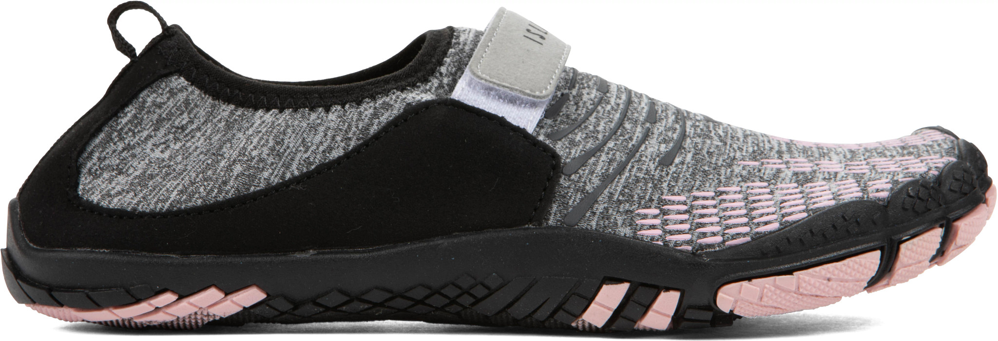 Women's Island Surf Wake Aqua Sock shown in Grey/Pink (Grey)
