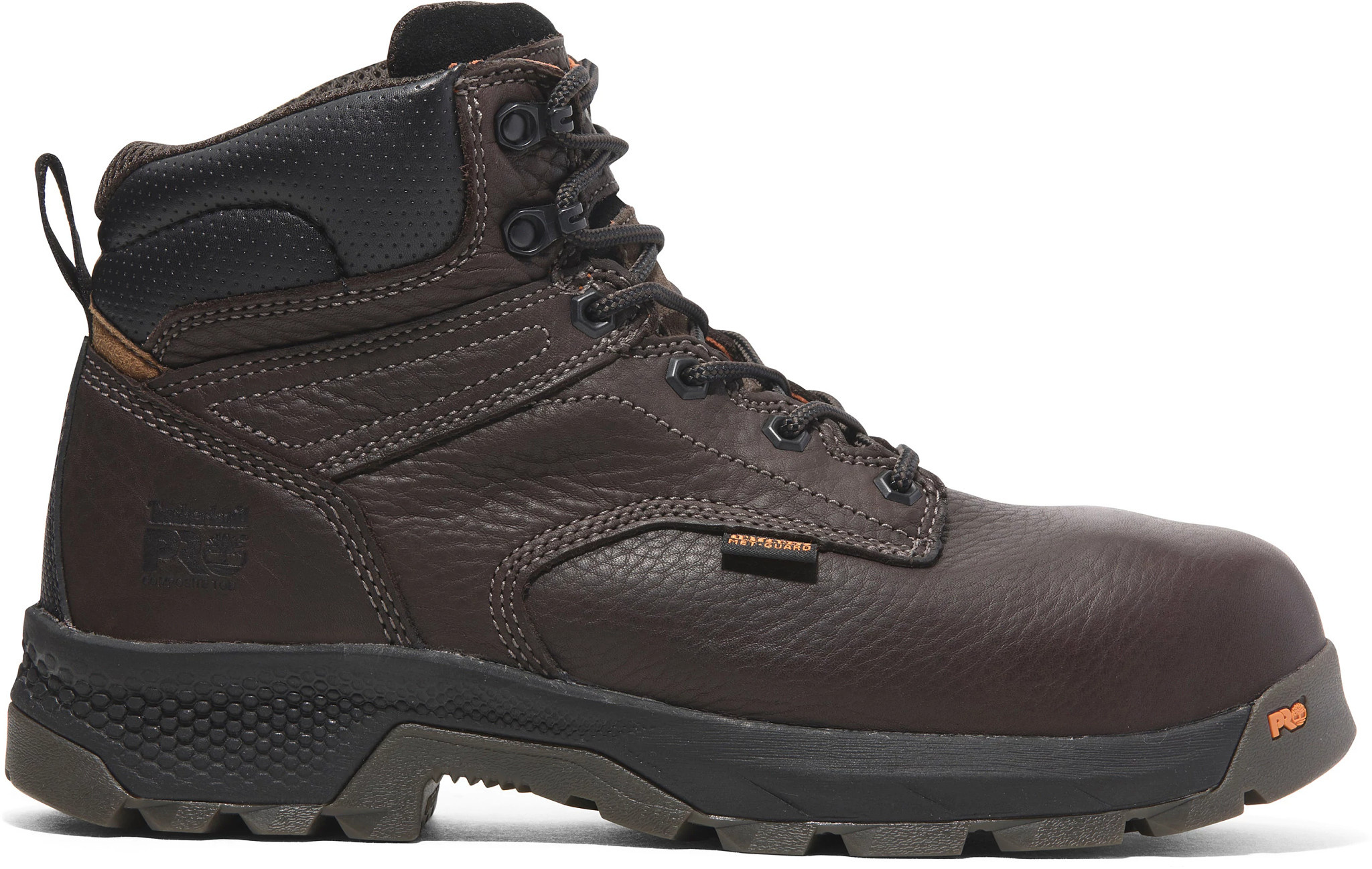 Men's Timberland Pro 6 Inch Composite Toe Met Guard  Titan Ev shown in Brown (Brown)