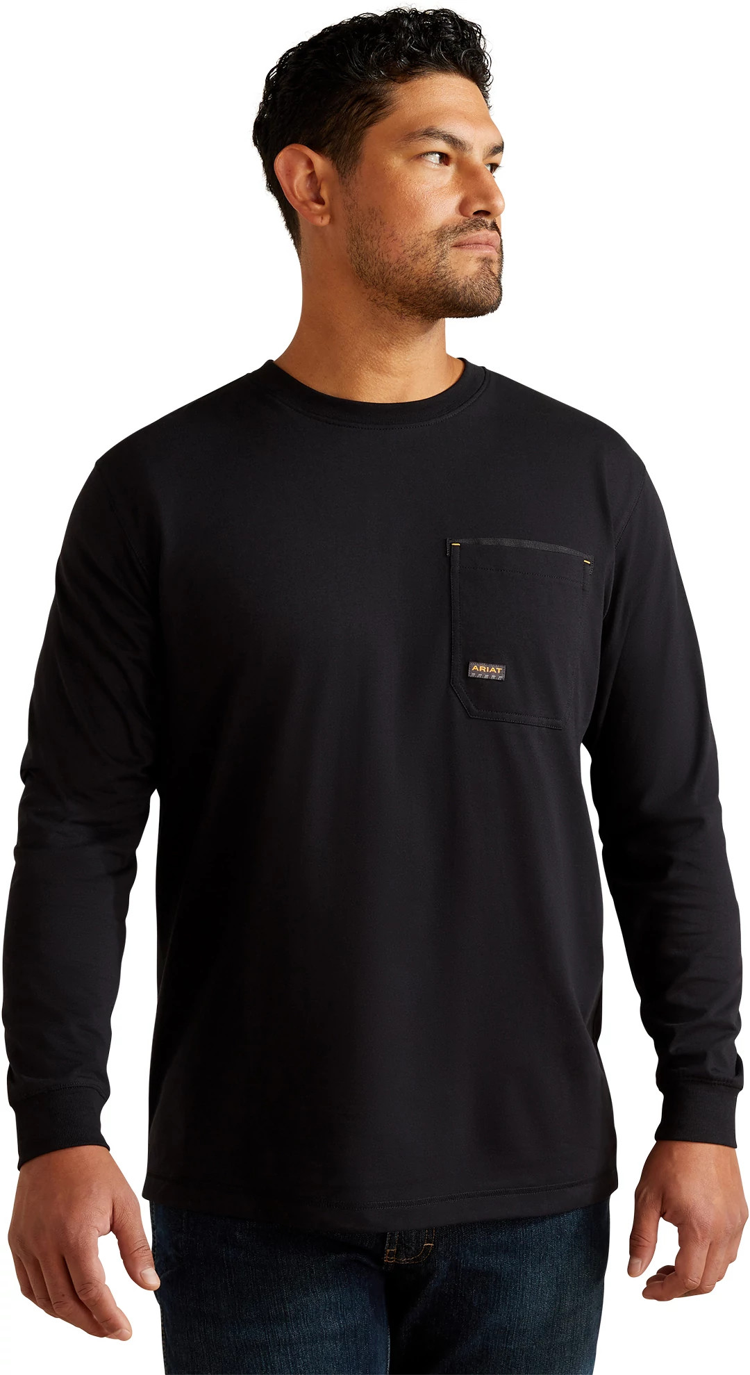 Men's Ariat Workman Born For This Long Sleeve T-Shirt shown in Black (Black)