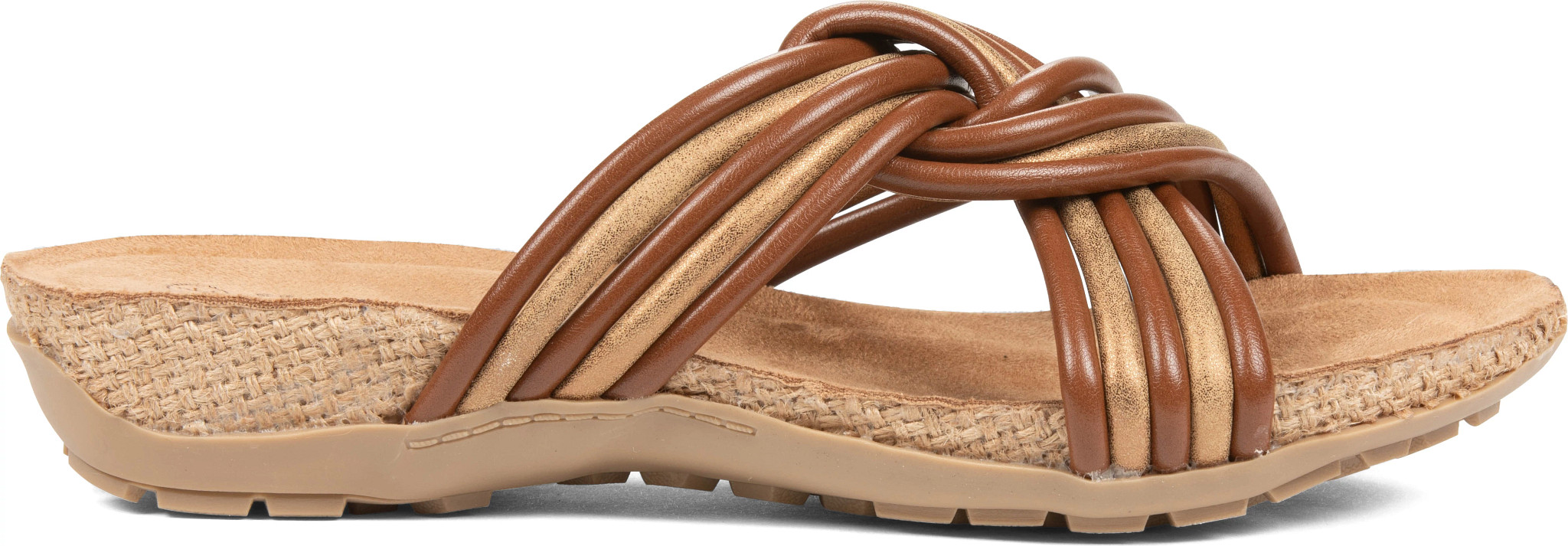 Women's Bearpaw Mariella Slide Black shown in Whiskey (Brown)
