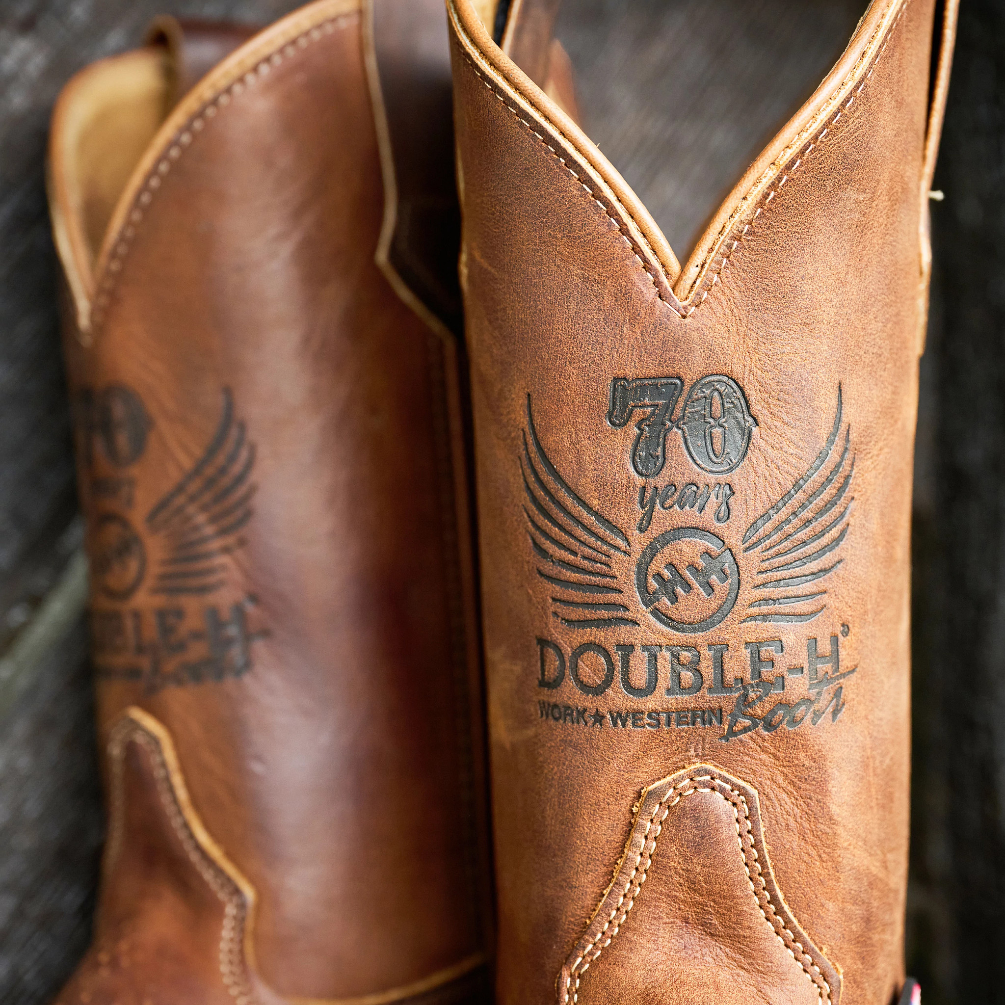 K　70s 80s Real leather イングランド製　ダブル 70th Anniversary Roper | Double-H Boots