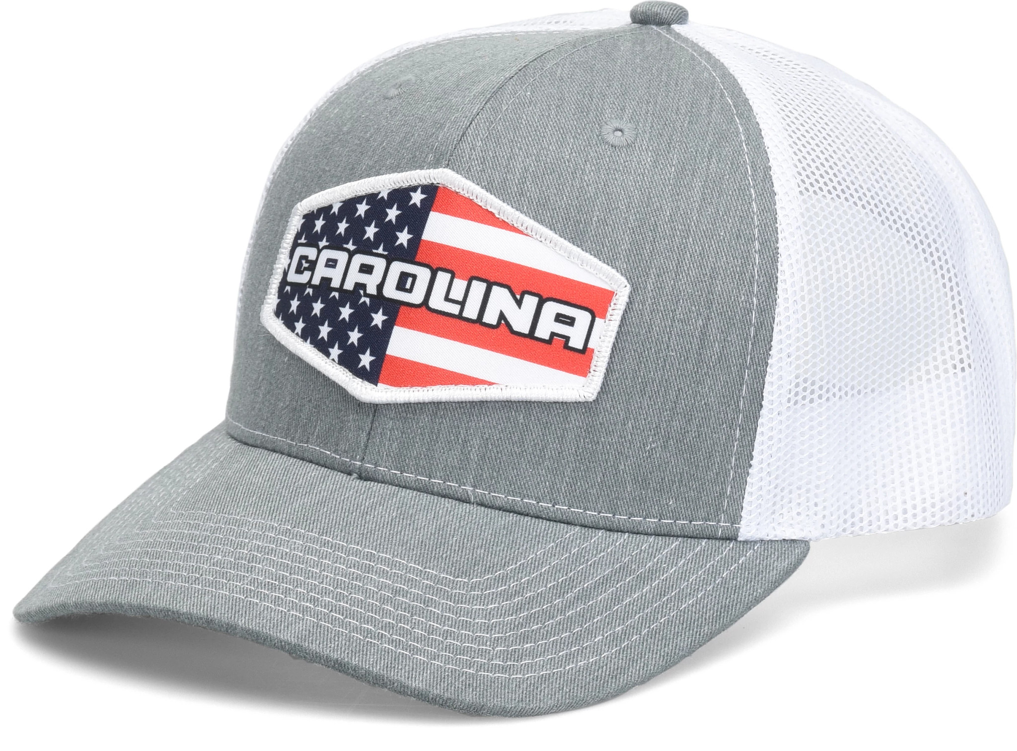 American Flag Trucker Hat shown in Grey (Grey)