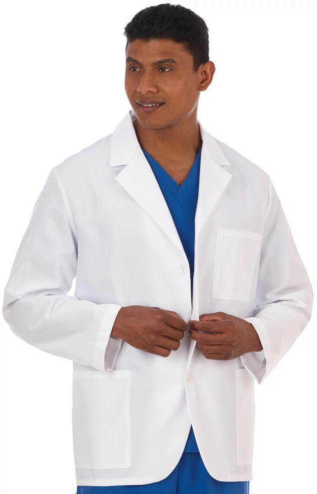 Men's White Swan 15103 Lab Coat shown in White (White)