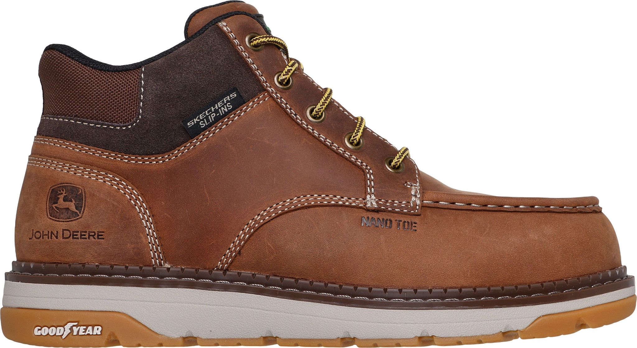 Men's Skechers 6 Inch Composite Toe Eh John Deere Rangeland shown in Dark Brown (Brown)