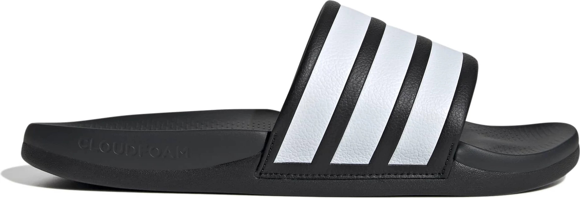Men's Adidas Adilette Comfort 2.0 Slide shown in Black/White (Black)