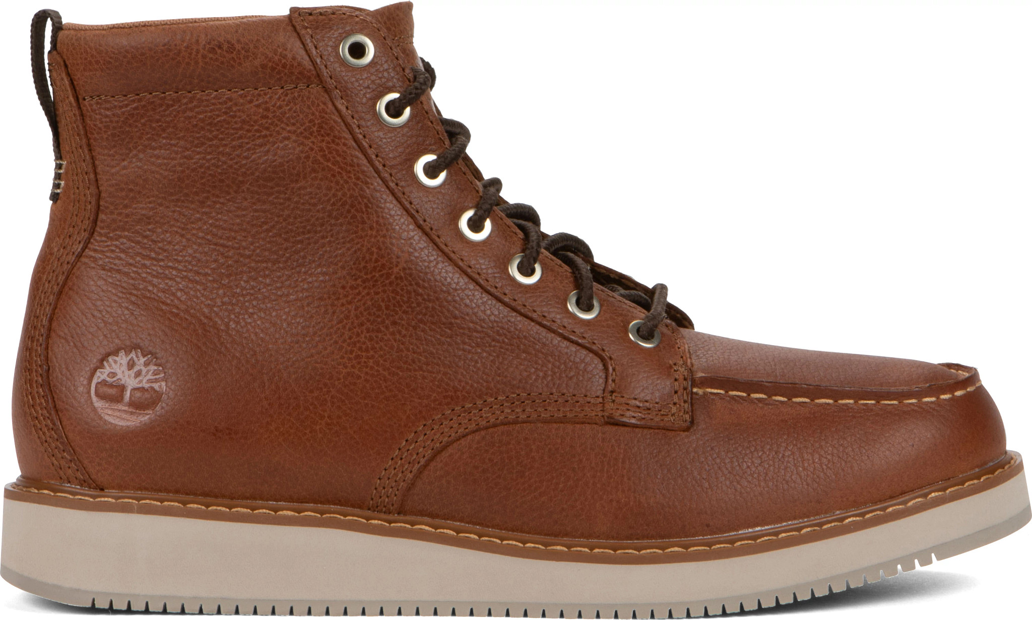 Men's Timberland Redwood Edge Moc Toe Wedge shown in Brown (Brown)