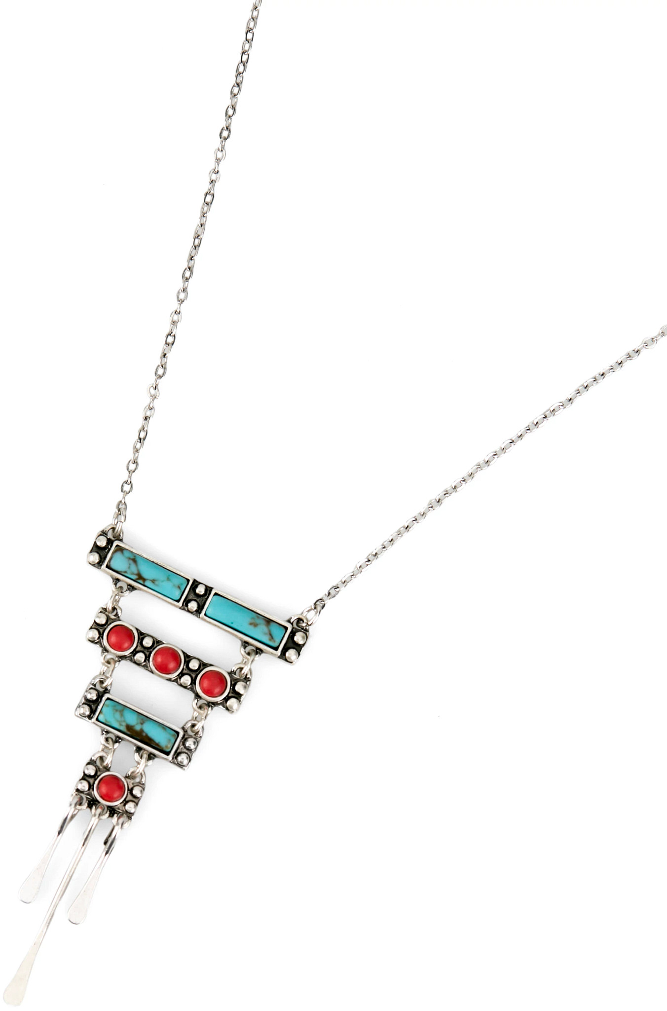 4 Tier Chandelier Necklace se muestra en la Turquoise (Multicolor)