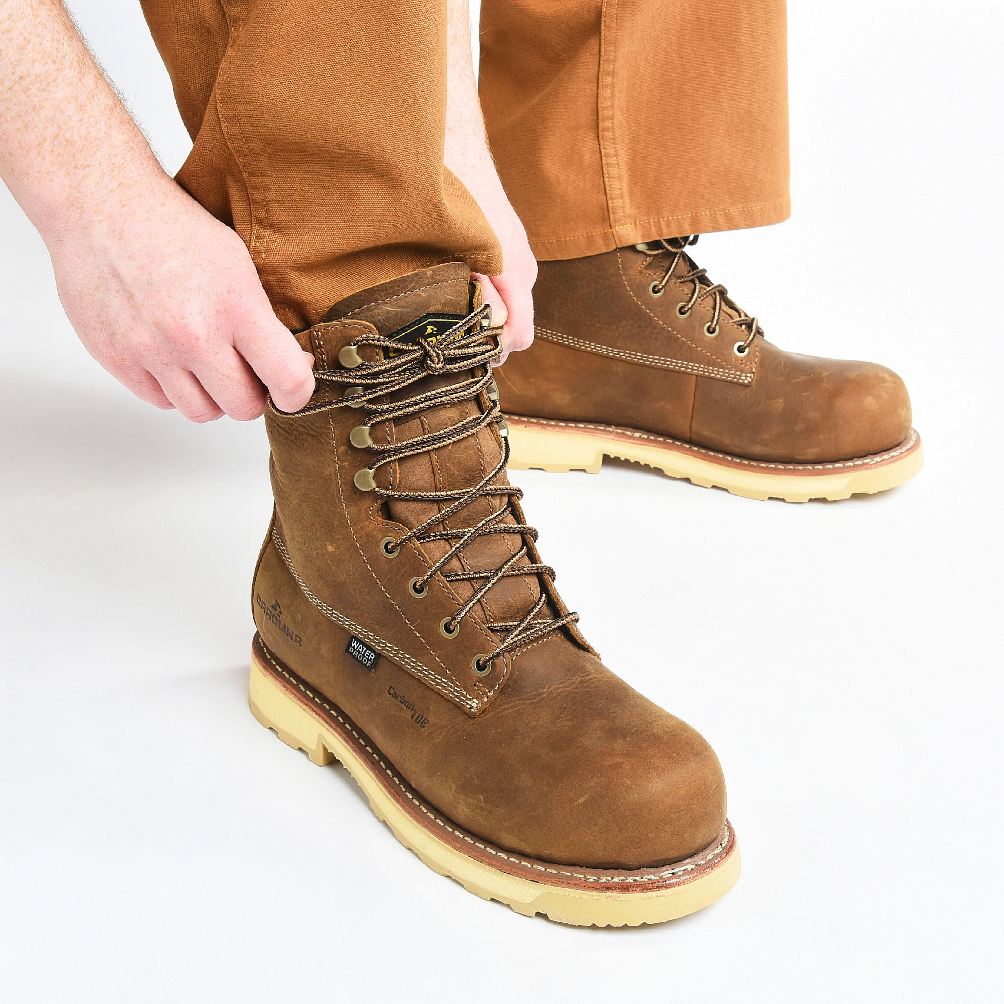 Staple Gun 8&rdquo; Waterproof Carbon Comp Toe shown on model 
