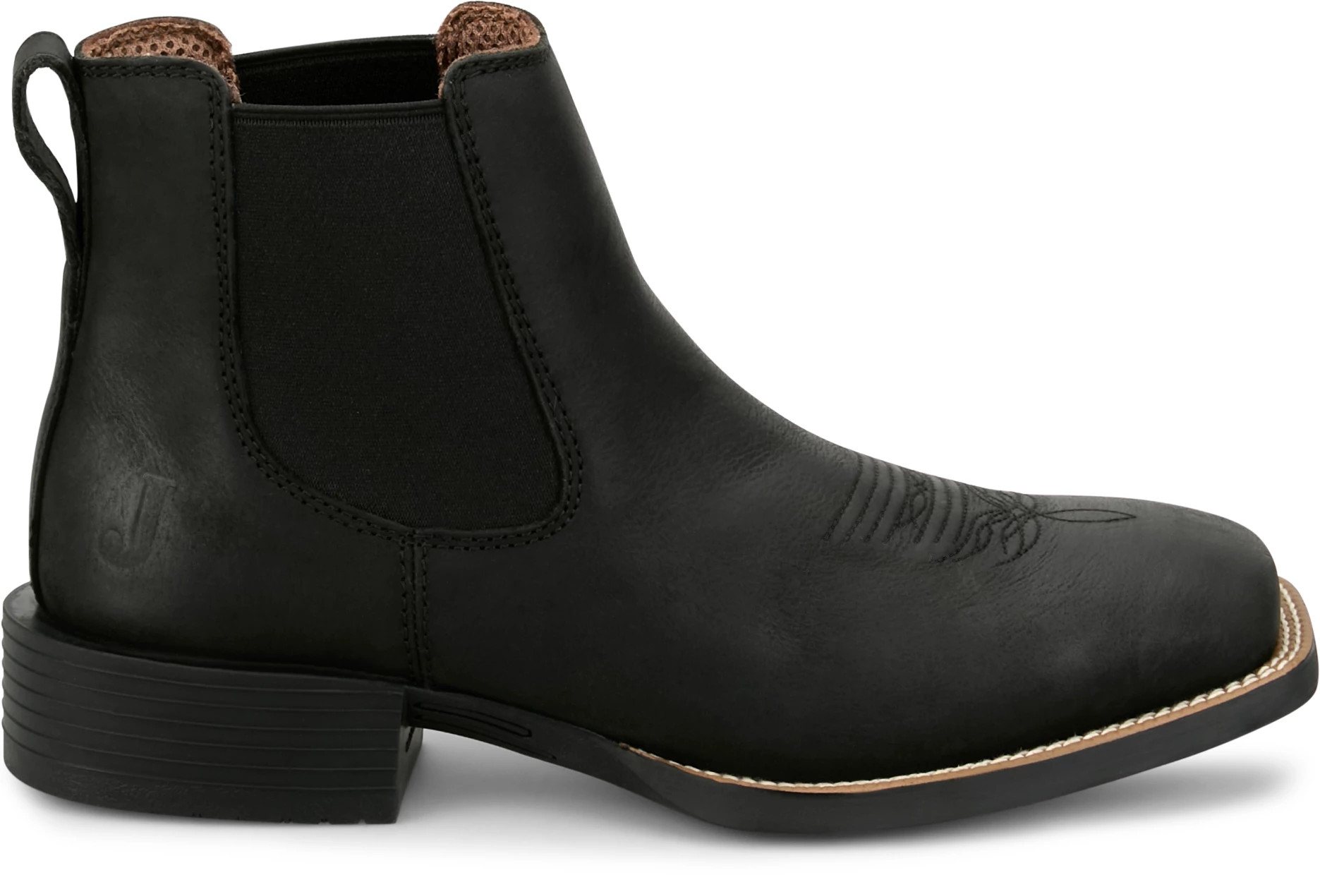 Men's Justin Boots Norman 6" Western shown in Black (Black)