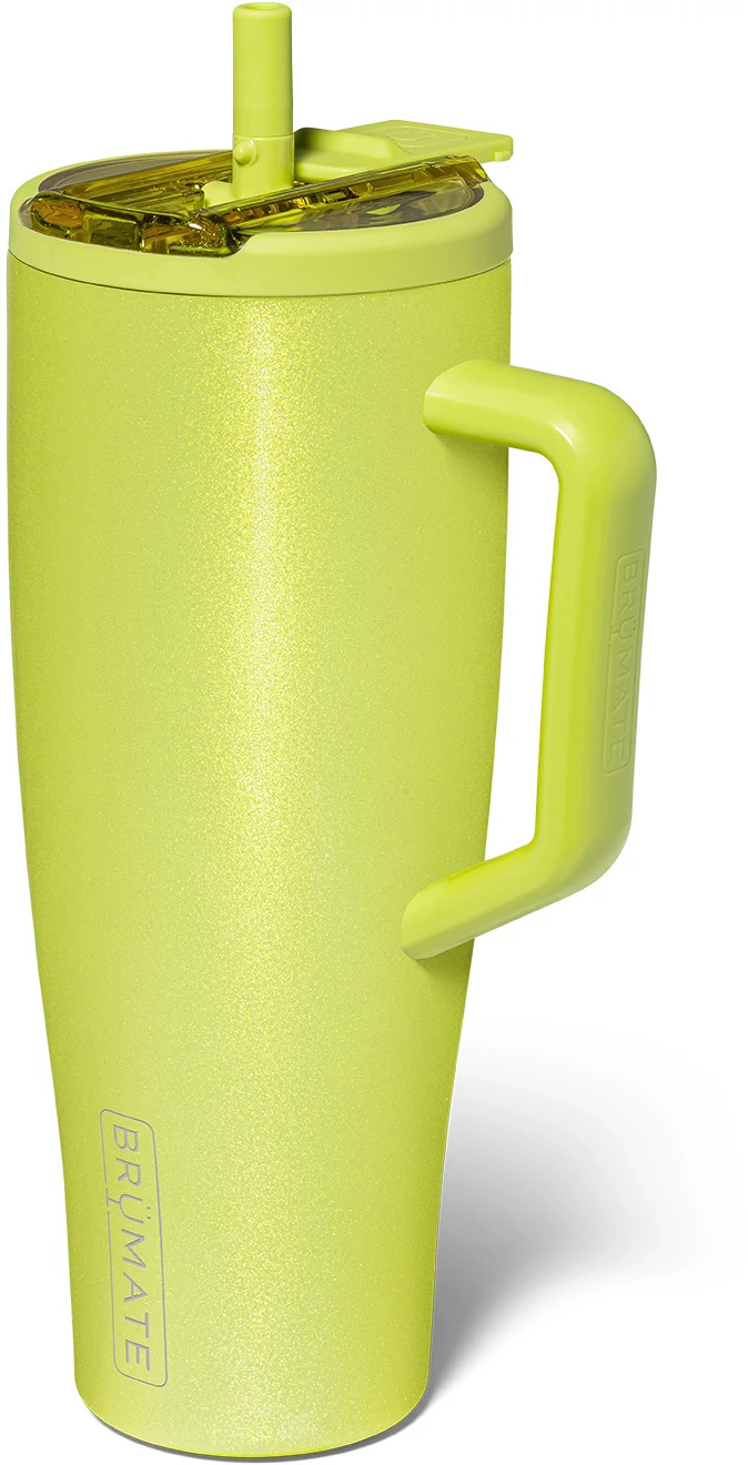 Unisex BruMate Era Flip 40oz Tumbler shown in Lemon Lime (Green)