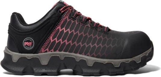 Women's Timberland Pro Alloy Toe Eh Powertrain shown in Black/Pink (Black)