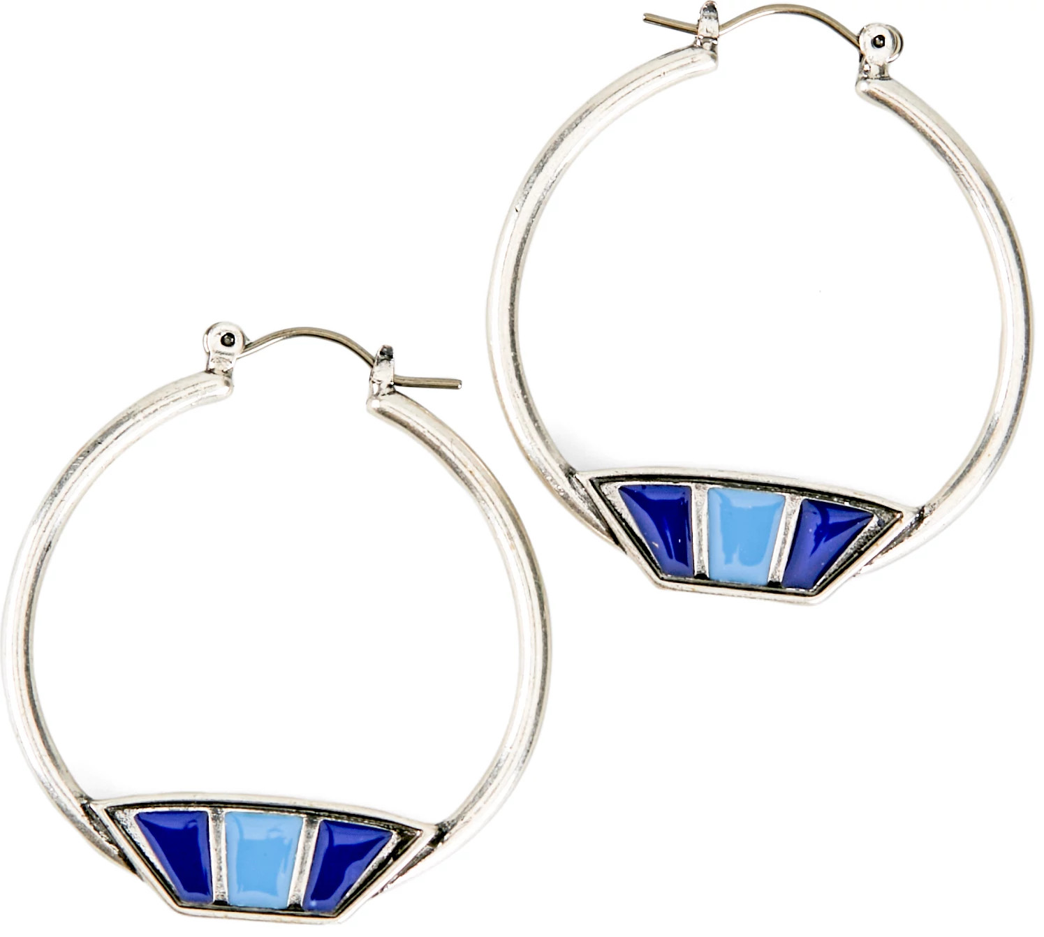 Justin Women's Oval Pendant Earrings se muestra en la Silver (Multicolor)