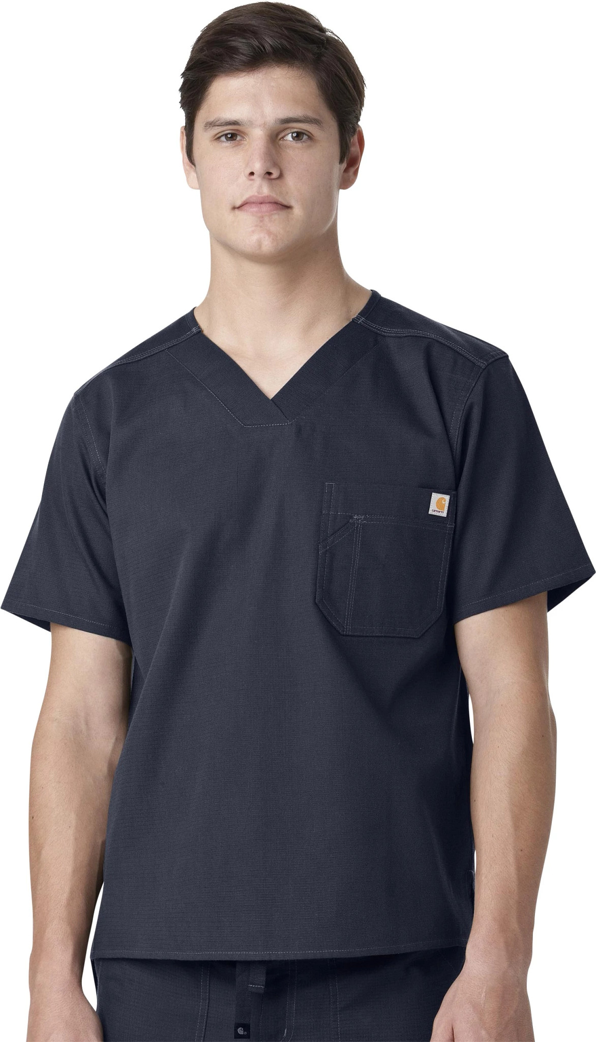 Men's Carhartt Ripstop Utility V Neck shown in Navy (Blue)