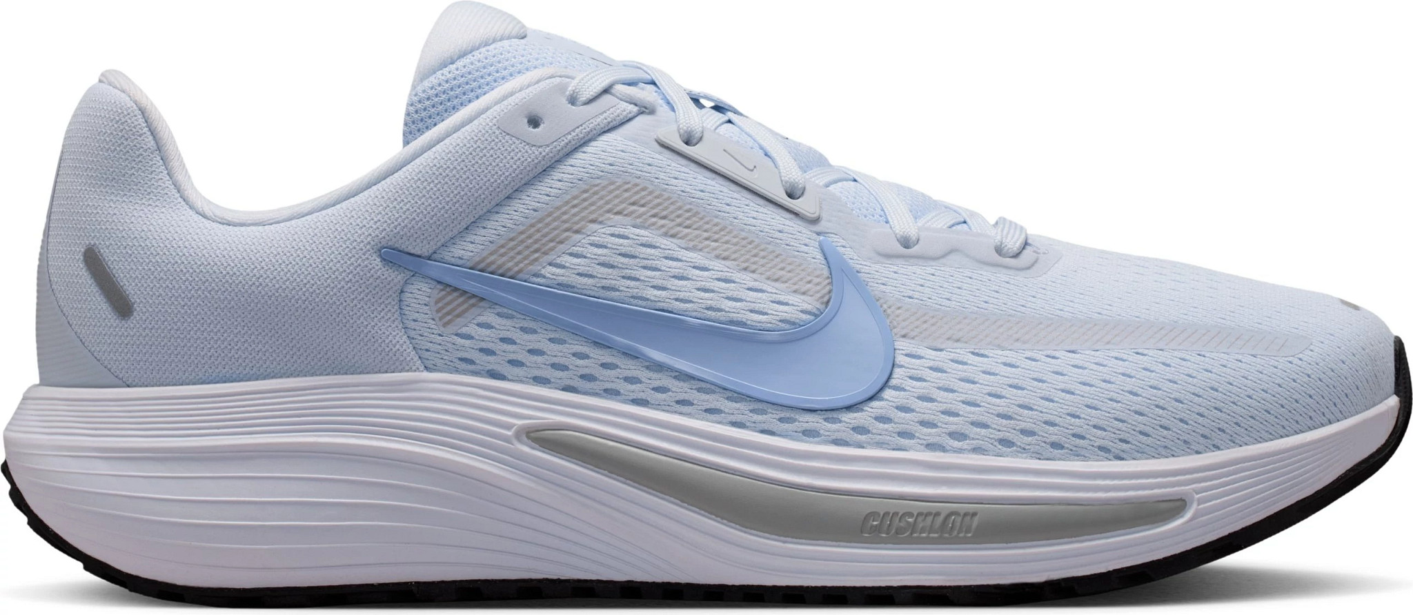 Women's Nike Quest 7 Runner shown in Football Grey/Aluminum B (Blue)