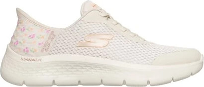 Women's Skechers Slip-Ins Gowalk Flex shown in Natural/Multi (Tan)