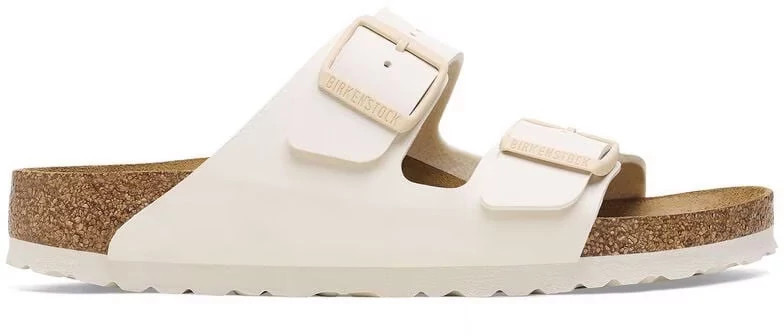 Women's Birkenstock Arizona Slide shown in Eggshell (Off White)