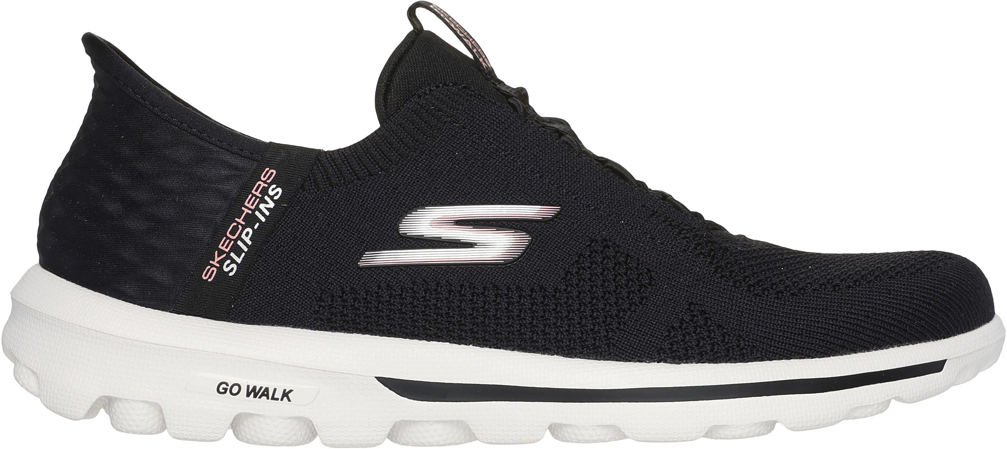Women's Skechers Slip-Ins Gowalk Travel Milan shown in Black (Black)